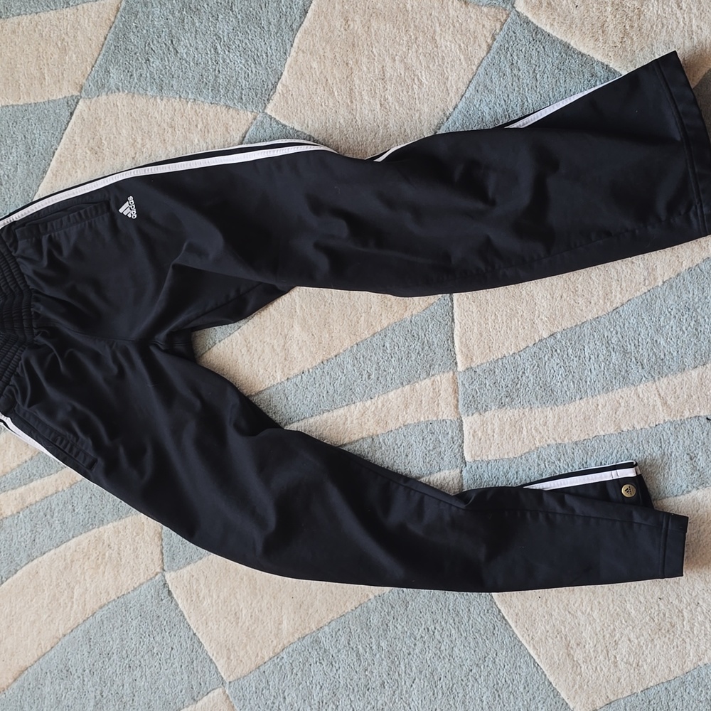 Adidas Black Joggers with White Accents